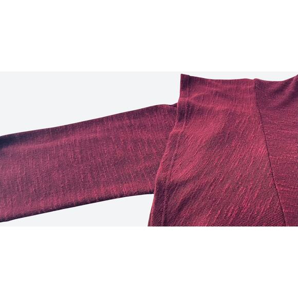 ART CLASS LONG SLV RND NECK MIDI BODYCON DRESS, WOMEN-XL-CRANBERRY, RUFFLE SIDES - Picture 7 of 10